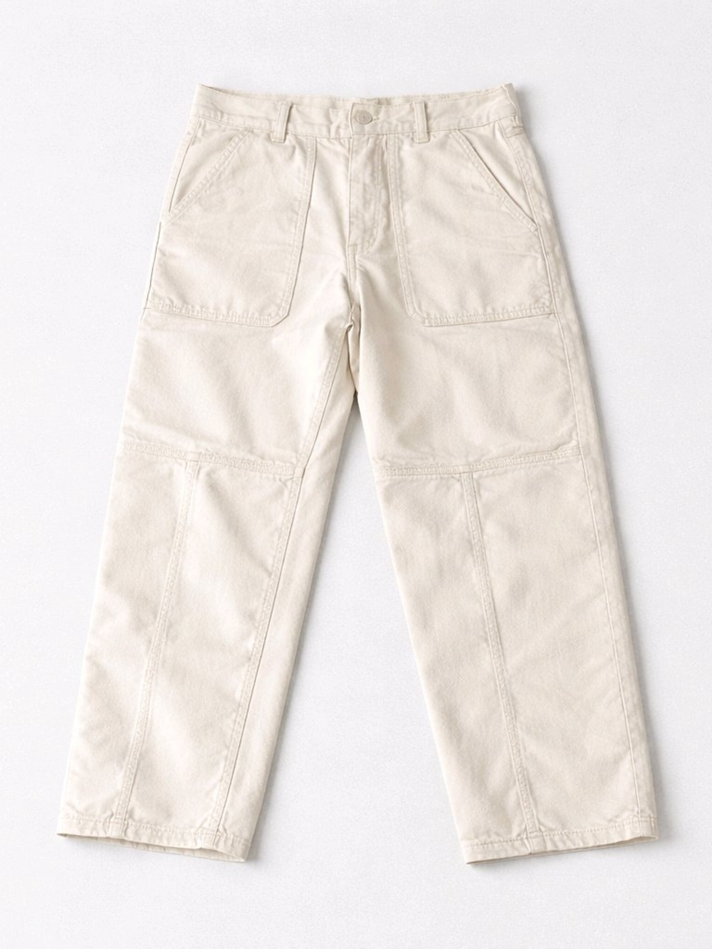 COS Slim Barrel Leg Cropped Jeans in Cream Ecru - Size 25